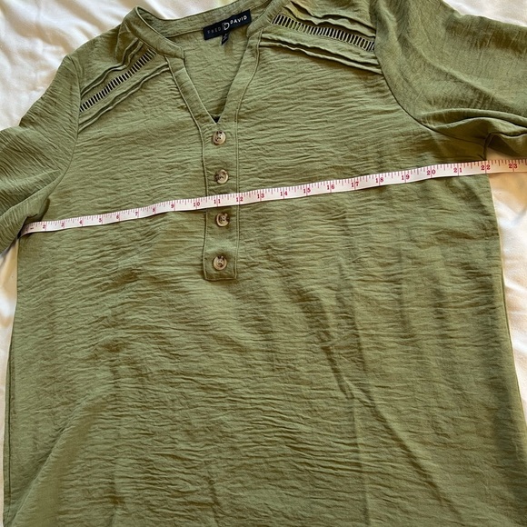 Olive Green Button-Down Blouse - Picture 4 of 13